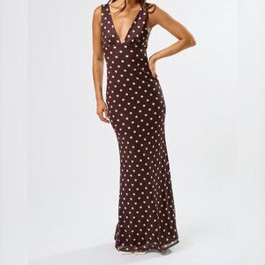 COMING SOON ON THE SPOT BROWN MAXI DRESS
